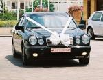 Black dressed wedding car